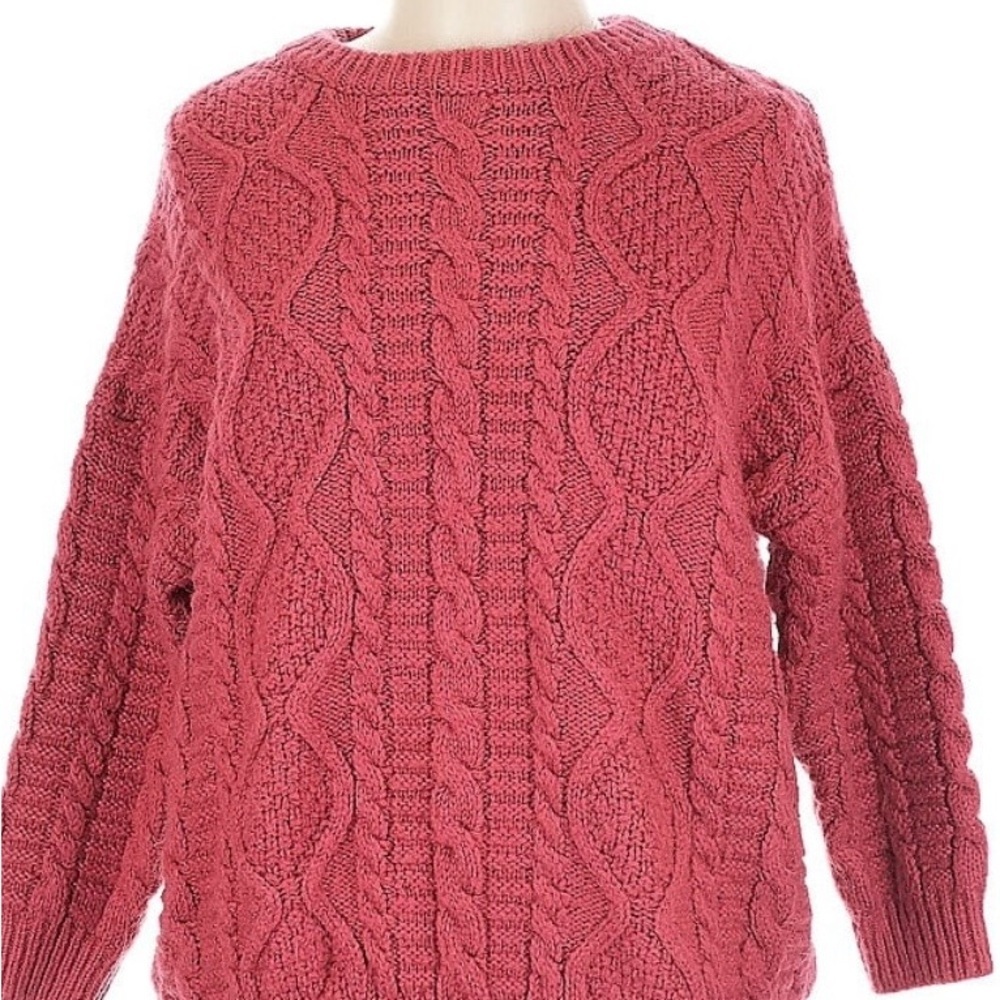 POL Textured Knit Sweater - Pink , Cozy thick Sweater